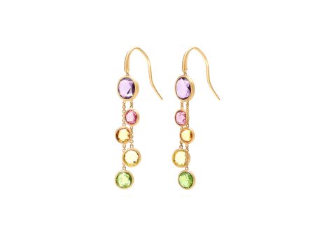 Marco Bicego Jaipur Color Gemstone Two-Strand Earrings on Sale