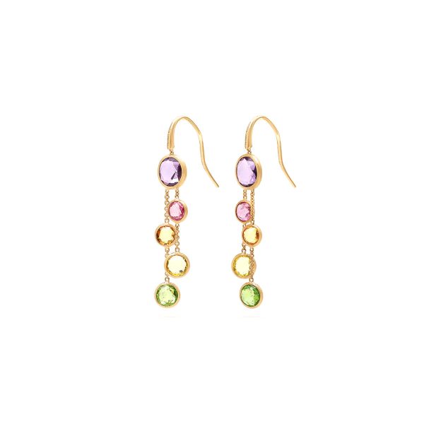 Marco Bicego Jaipur Color Gemstone Two-Strand Earrings on Sale