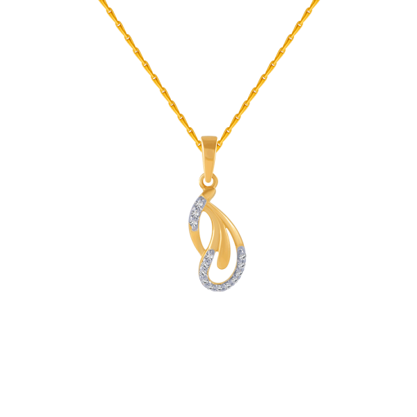 14KT (585) Yellow Gold And Diamond Pendant For Women For Discount