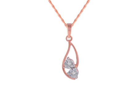 14KT (585) Rose Gold And Diamond Pendant For Women For Sale