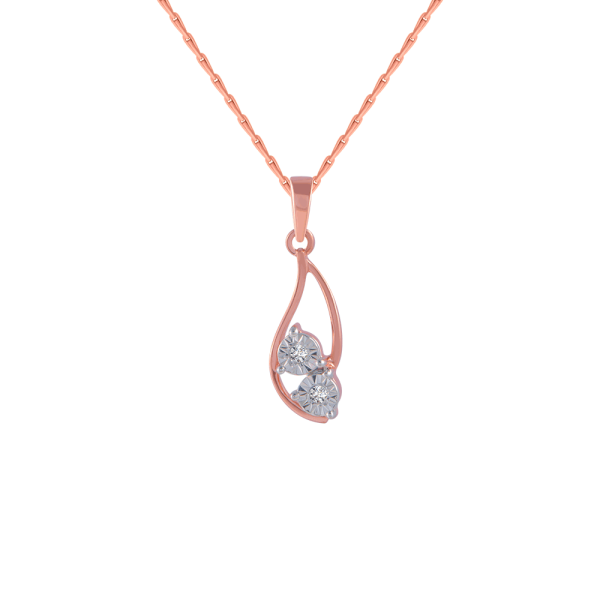 14KT (585) Rose Gold And Diamond Pendant For Women For Sale