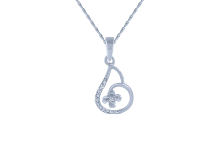 14KT (585) White Gold And Diamond Pendant For Women Supply