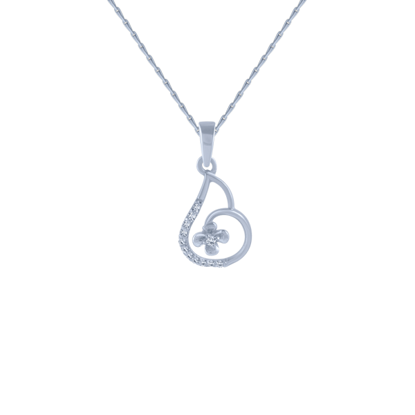 14KT (585) White Gold And Diamond Pendant For Women Supply