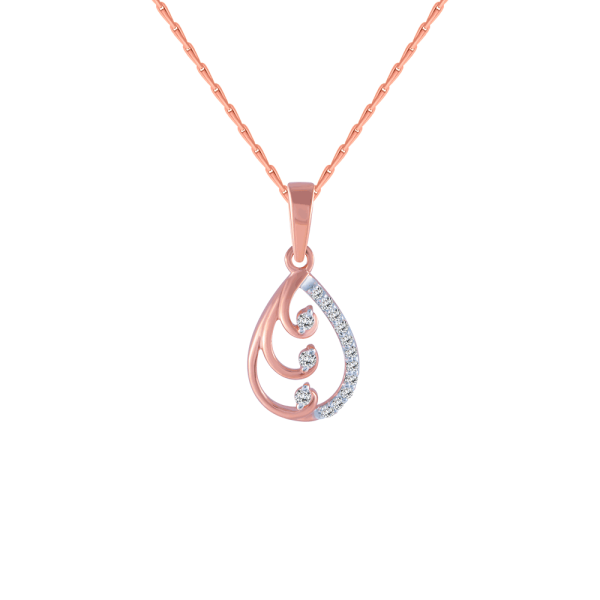 14KT (585) Rose Gold And Diamond Pendant For Women Discount