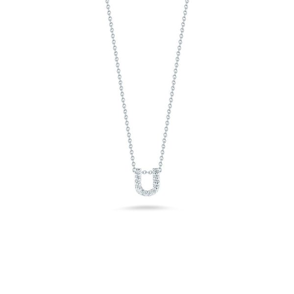 Roberto Coin Tiny Treasures Diamond Love Letter “U” Necklace Fashion