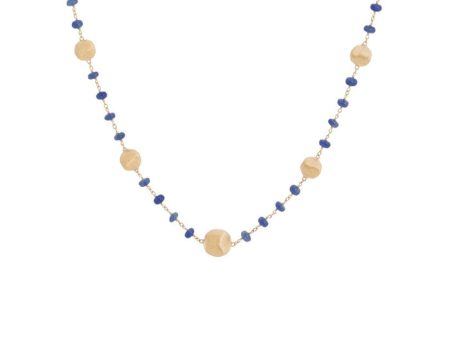 Marco Bicego Africa Precious Blue Sapphire & Yellow Gold Necklace CB2281-L-ZB01 Discount