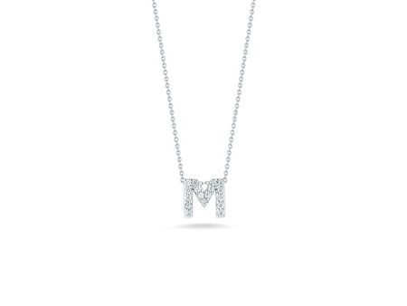 Roberto Coin Tiny Treasures Diamond Love Letter “M” Necklace Online Hot Sale