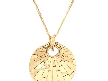 Topper Italia Gold Round Shell Disco-Shaped Pendant Necklace Sale