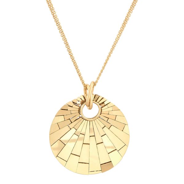 Topper Italia Gold Round Shell Disco-Shaped Pendant Necklace Sale