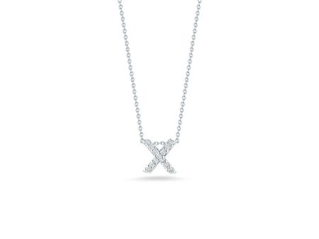 Roberto Coin Tiny Treasures Diamond Love Letter “X” Necklace Hot on Sale