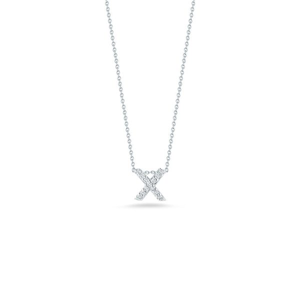 Roberto Coin Tiny Treasures Diamond Love Letter “X” Necklace Hot on Sale