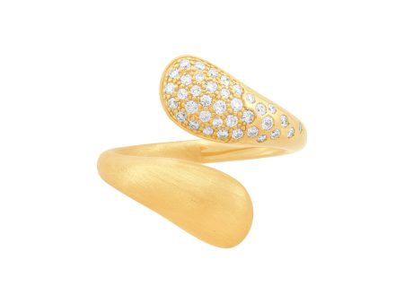 Topper Italia Gold Bypass Diamond Ring For Sale