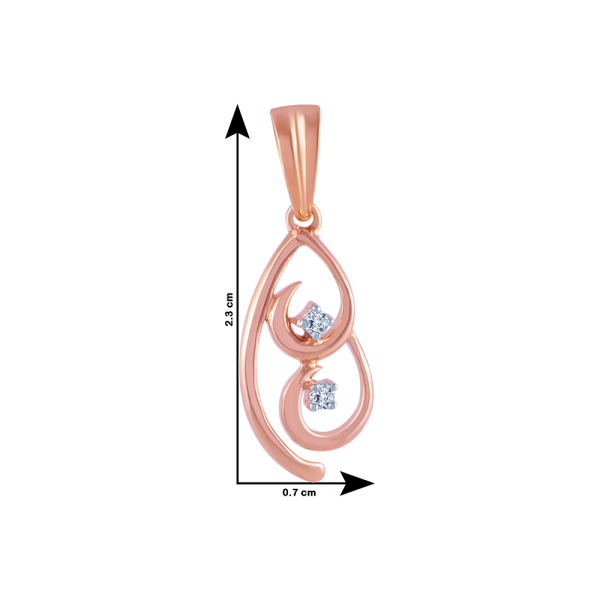 14k (585) Rose Gold And Diamond Pendant For Women Cheap