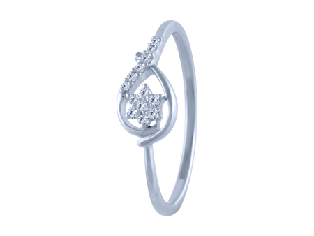 14k (585) White Gold And Diamond Ring For Women Online Sale