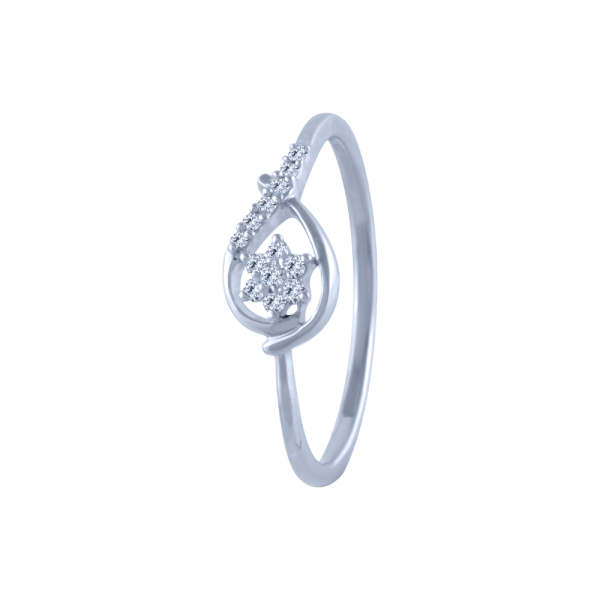 14k (585) White Gold And Diamond Ring For Women Online Sale