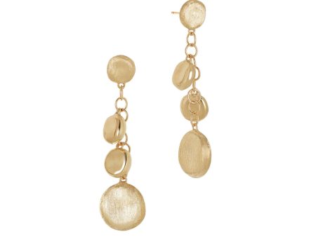 Marco Bicego Jaipur 18K Yellow Gold Engraved and Polished Charm Drop Earrings OB1776 Y LI Supply