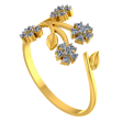 Exquisite 14k Gold Flower Branch Design Diamond Ring For Women Online Sale