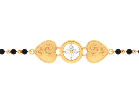 18k Unique Gold Mangalsutra Bracelet With Four Diamonds From Pc Chandra Diamond Mangalsutra Collection Discount