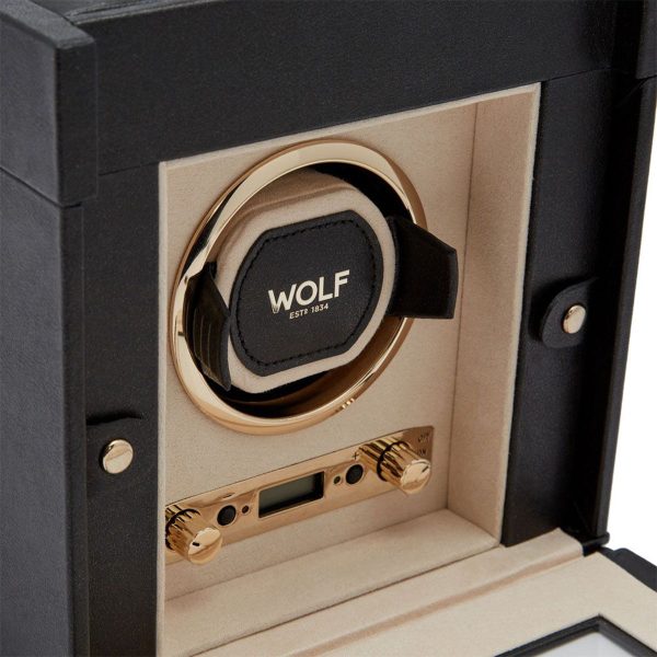 Wolf Palermo Single Watch Winder with Jewelry Storage on Sale