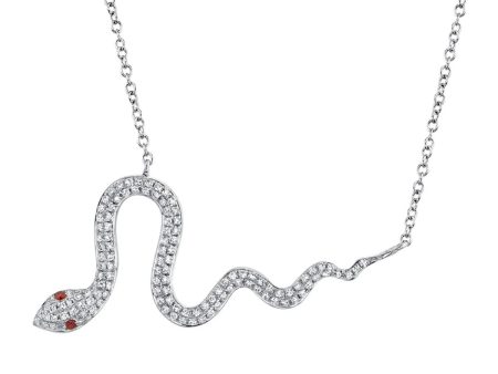 Shy Creation Diamond & Ruby Snake Necklace Supply