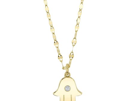 Shy Creation Diamond Hamsa Necklace For Sale