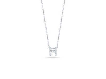 Roberto Coin Tiny Treasures Diamond Love Letter “H” Necklace For Cheap