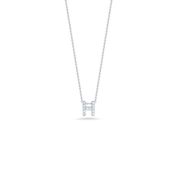 Roberto Coin Tiny Treasures Diamond Love Letter “H” Necklace For Cheap