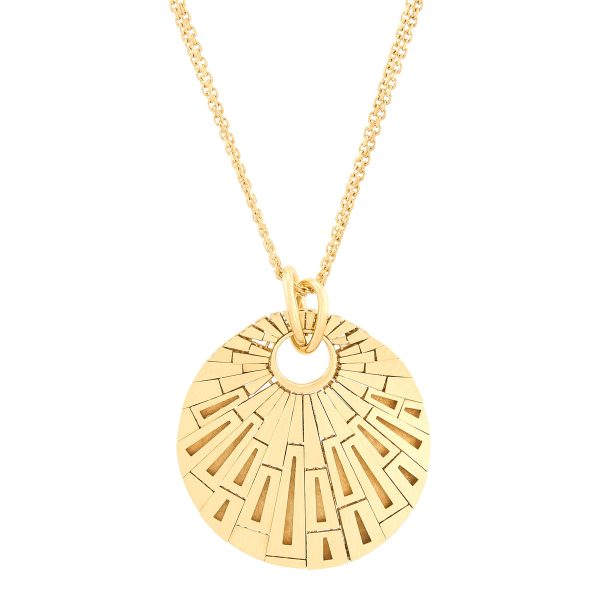 Topper Italia Gold Round Shell Disco-Shaped Pendant Necklace Sale