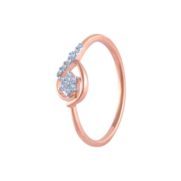 14k (585) Rose Gold And Diamond Ring For Women Online Sale