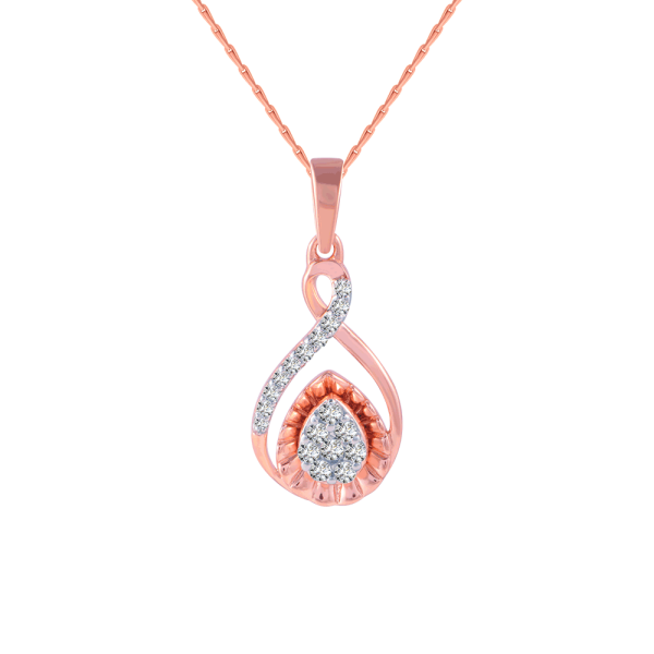 14KT (585) Rose Gold And Diamond Pendant For Women Online