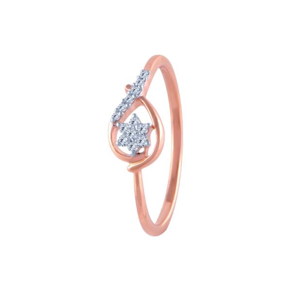 14k (585) Rose Gold And Diamond Ring For Women Online Sale