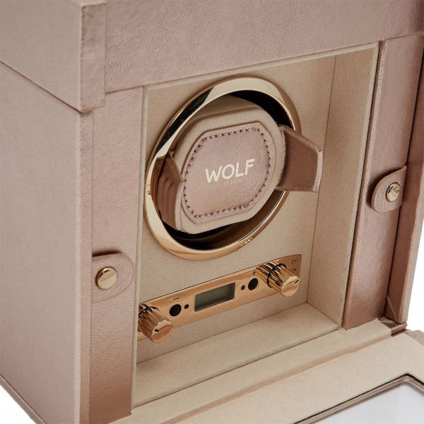 Wolf Palermo Single Watch Winder with Jewelry Storage For Sale