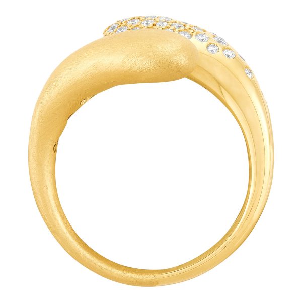 Topper Italia Gold Bypass Diamond Ring For Sale