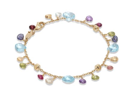 Marco Bicego Paradise Blue Topaz And Mixed Gemstone Single Strand Bracelet BB2584 MIX01T Y on Sale