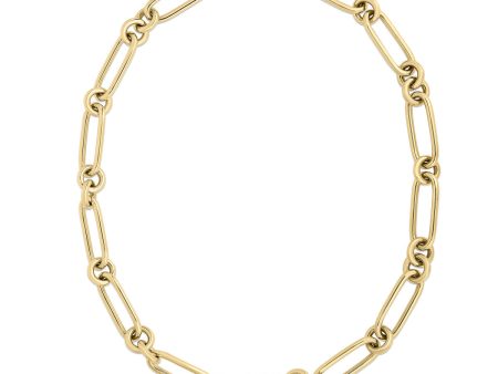 Roberto Coin Designer Gold Alternating Link Chain Necklace For Discount