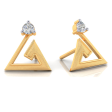 18k Intricate Design Gold With Diamond Earrings For Sale