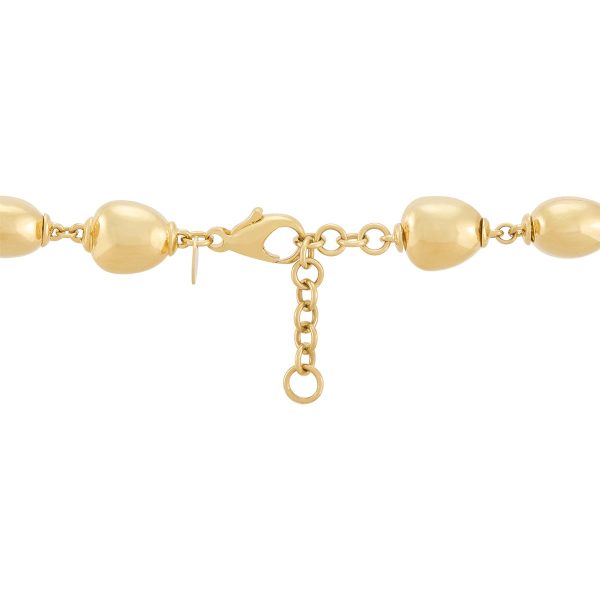 Topper Italia Gold Necklace With Oval Beads Hot on Sale