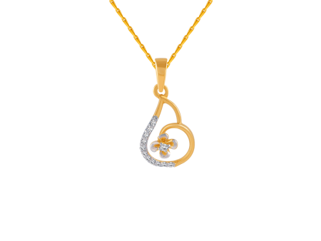 14KT (585) Yellow Gold And Diamond Pendant For Women Online Hot Sale