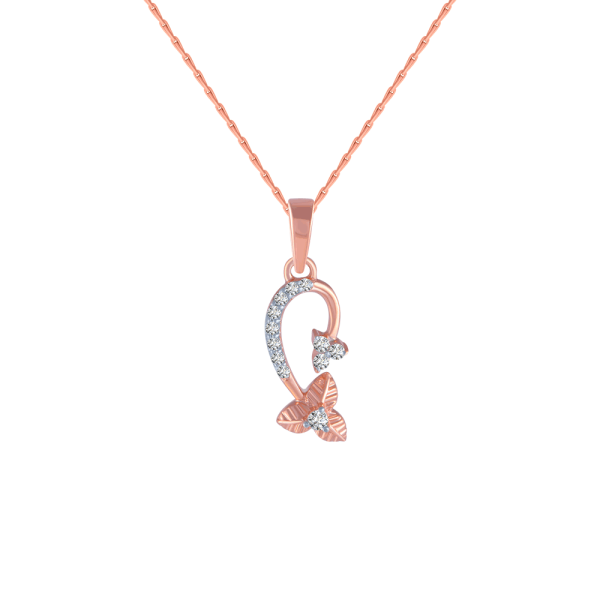 14KT (585) Rose Gold And Diamond Pendant For Women Online