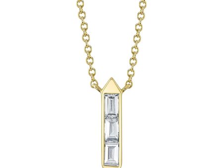 Shy Creation Diamond Baguette Necklace Fashion