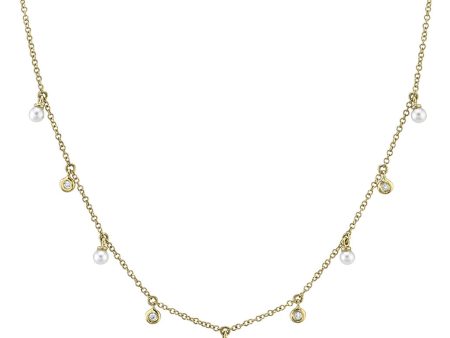 Shy Creation Diamond & Cultured Pearl Necklace SC55021032 Fashion