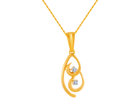 14k (585) Yellow Gold And Diamond Pendant For Women Online Hot Sale