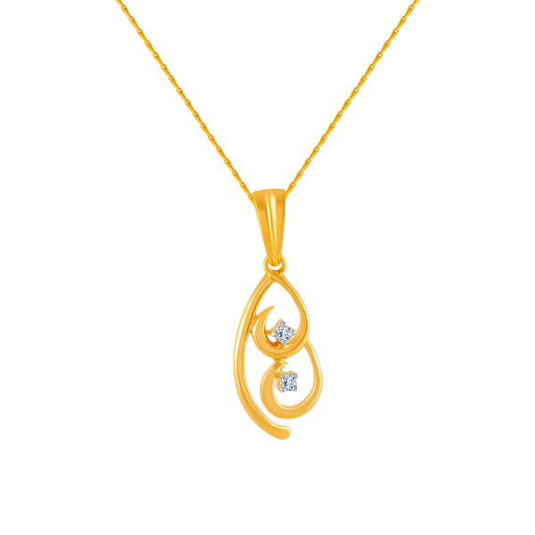 14k (585) Yellow Gold And Diamond Pendant For Women Online Hot Sale