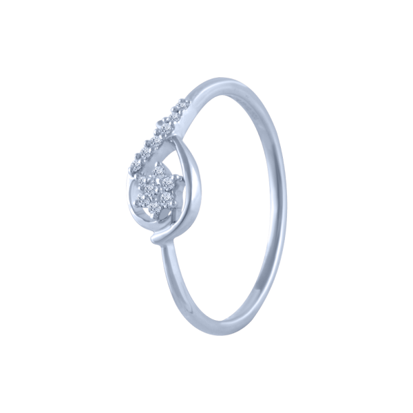 14k (585) White Gold And Diamond Ring For Women Online Sale