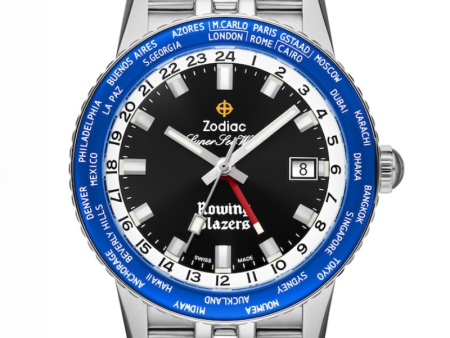 Zodiac Super Sea Wolf World Time Rowing Blazers Limited Edition ZO9414 on Sale