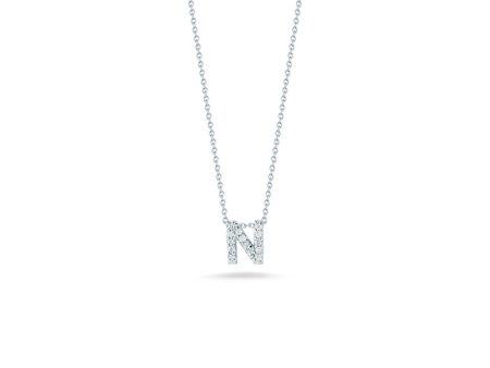 Roberto Coin Tiny Treasures Diamond Love Letter “N” Necklace For Discount