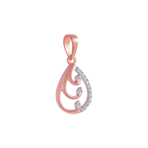 14KT (585) Rose Gold And Diamond Pendant For Women Discount