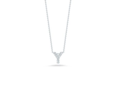 Roberto Coin Tiny Treasures Diamond Love Letter “Y” Necklace Discount