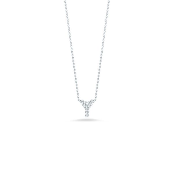 Roberto Coin Tiny Treasures Diamond Love Letter “Y” Necklace Discount