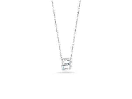 Roberto Coin Tiny Treasures Diamond Love Letter “B” Necklace For Sale